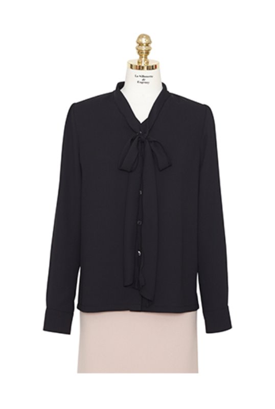 Ribbon blouse(black)