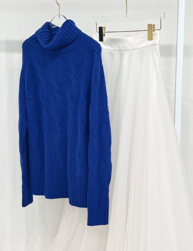 Cashmere 100% turtleneck sweater _Blue